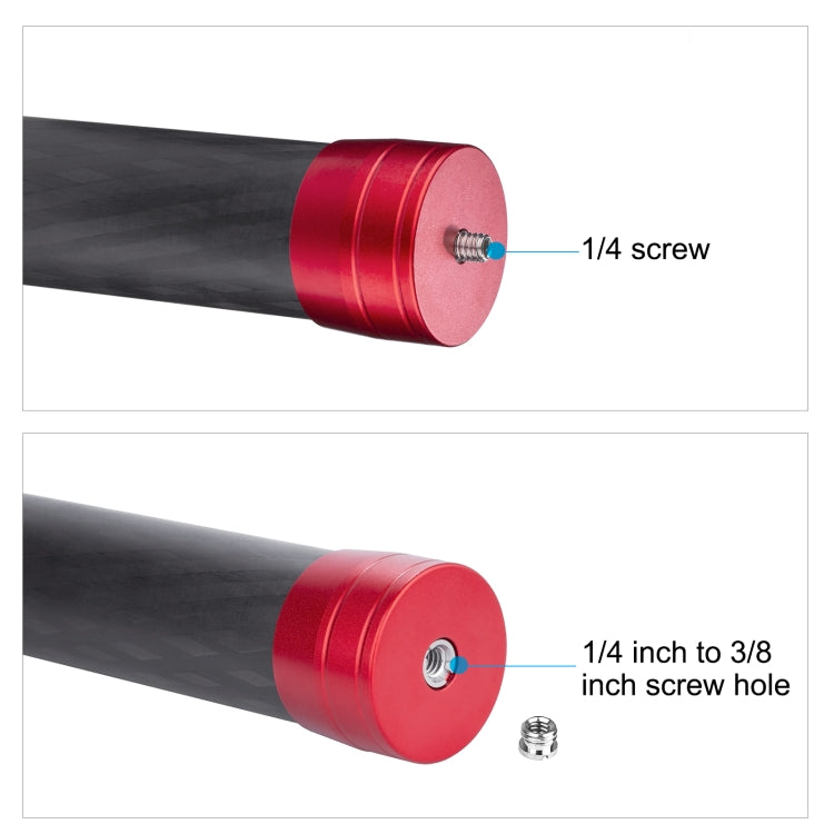 PULUZ 21cm Carbon Fiber Extension Monopod Stick for DJI / MOZA / Feiyu V2 / Zhiyun G5 Gimbal(Red) - DJI & GoPro Accessories by PULUZ | Online Shopping UK | buy2fix