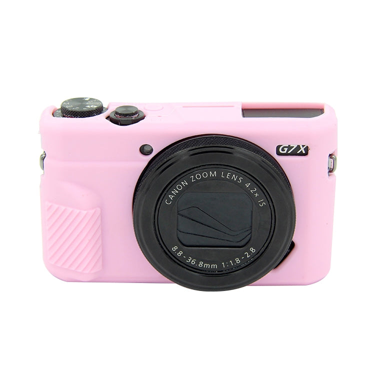 PULUZ Soft Silicone Protective Case for Canon EOS G7 X Mark II(Pink) - Camera Accessories by PULUZ | Online Shopping UK | buy2fix