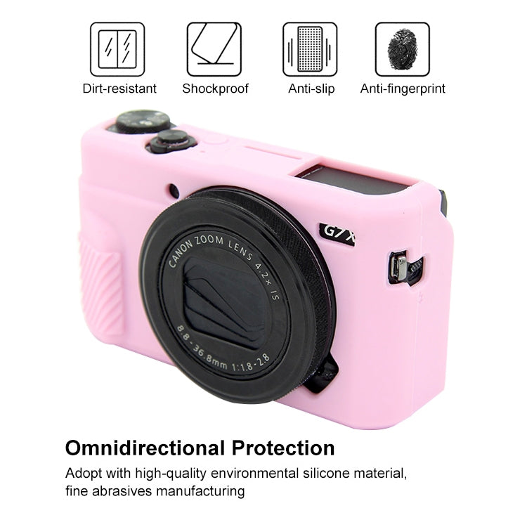 PULUZ Soft Silicone Protective Case for Canon EOS G7 X Mark II(Pink) - Camera Accessories by PULUZ | Online Shopping UK | buy2fix
