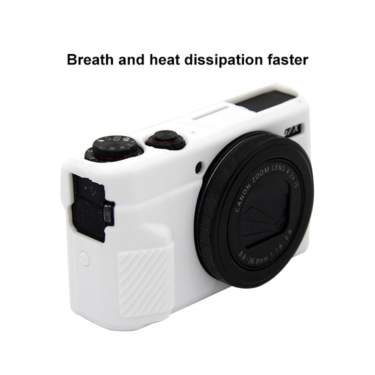 PULUZ Soft Silicone Protective Case for Canon EOS G7 X Mark II(White) - Camera Accessories by PULUZ | Online Shopping UK | buy2fix