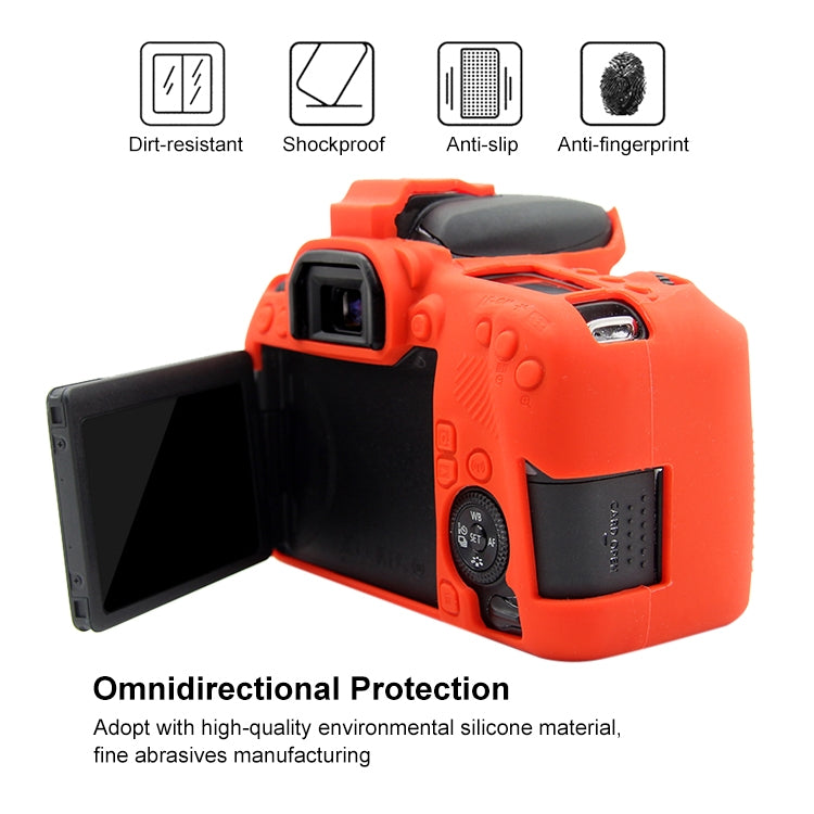 PULUZ Soft Silicone Protective Case for Canon EOS 77D(Red) - Camera Accessories by PULUZ | Online Shopping UK | buy2fix