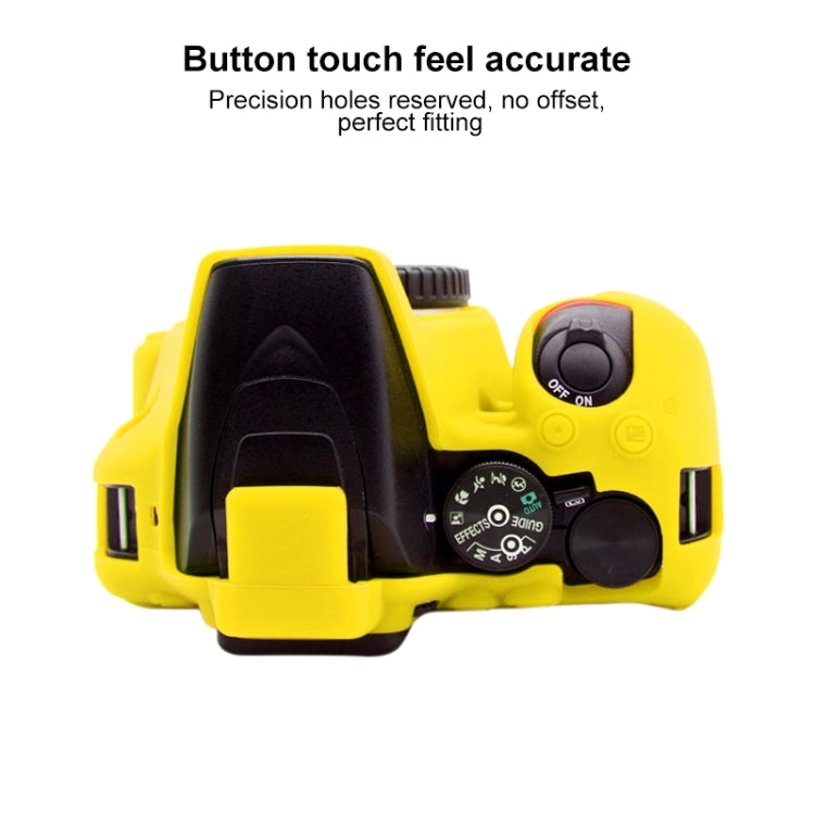 PULUZ Soft Silicone Protective Case for Nikon D3500(Yellow) - Camera Accessories by PULUZ | Online Shopping UK | buy2fix