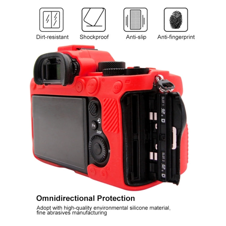 PULUZ Soft Silicone Protective Case for Sony ILCE-9M2/ Alpha 9 II / A92(Red) - Camera Accessories by PULUZ | Online Shopping UK | buy2fix
