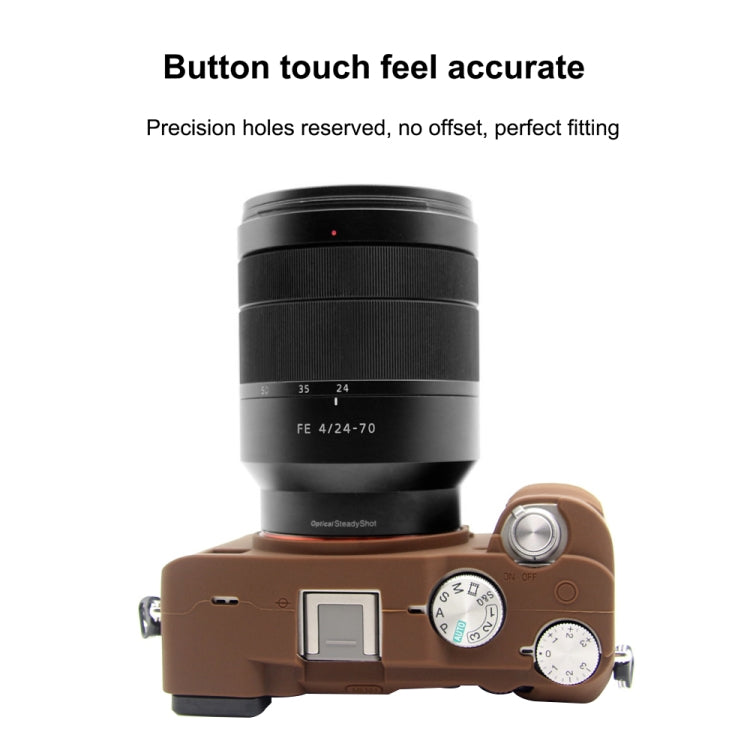 PULUZ Soft Silicone Protective Case for Sony A7C / ILCE-7C(Coffee) - Camera Accessories by PULUZ | Online Shopping UK | buy2fix