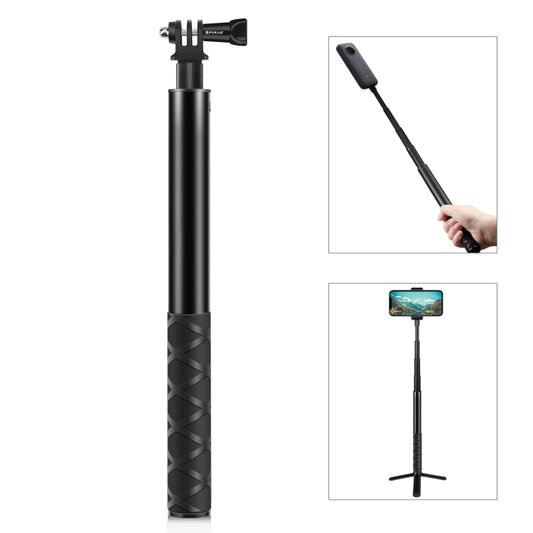 PULUZ 110cm Metal Selfie Stick Monopod with Invisible Adapter Base & Screw for Insta360 One RS / X2 / X3 - DJI & GoPro Accessories by PULUZ | Online Shopping UK | buy2fix