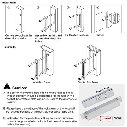 YH-280M Single Door Magnetic Lock With Mortise Mount (600Lbs) - Security by buy2fix | Online Shopping UK | buy2fix