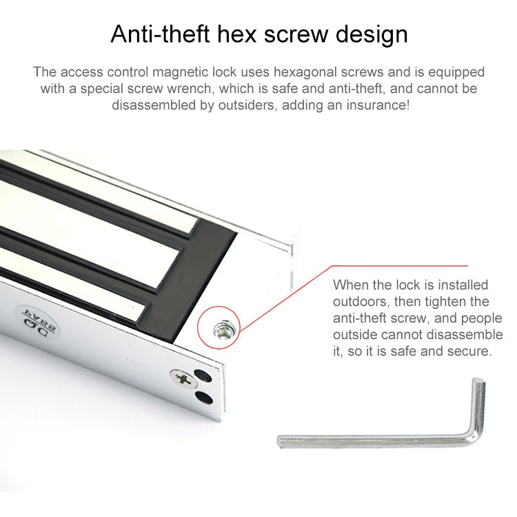 YH-280D Double Door Magnetic Lock (600Lbs) - Security by buy2fix | Online Shopping UK | buy2fix