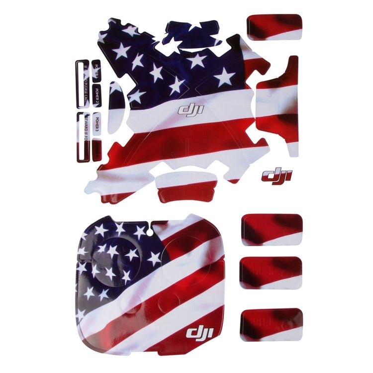 US Flag Pattern 4D Imitation Carbon Fiber PVC Water Resistance Sticker Kit for DJI Phantom 3 Quadcopter & Remote Controller & Battery - DJI & GoPro Accessories by buy2fix | Online Shopping UK | buy2fix