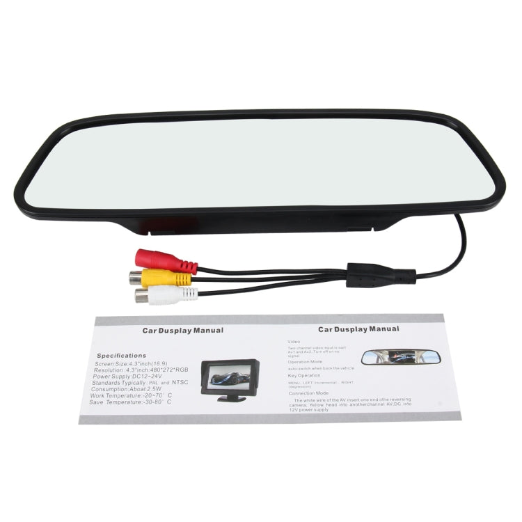 4.3 inch 480*272 Rear View TFT-LCD Color Car Monitor, Support Reverse Automatic Screen Function(Black) - Car Monitor by buy2fix | Online Shopping UK | buy2fix