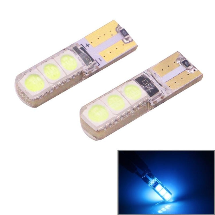 2 PCS T10 2W 120-140LM 6 LED Ice Blue 5050 LED Brake Light for Vehicles, DC12V - Clearance Lights by buy2fix | Online Shopping UK | buy2fix