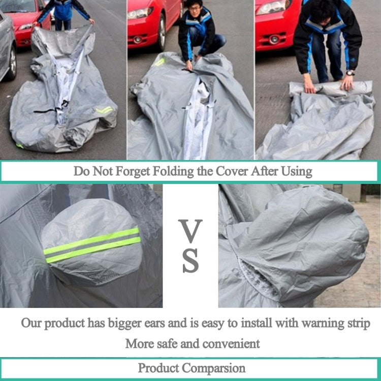 PEVA Anti-Dust Waterproof Sunproof Hatchback Car Cover with Warning Strips, Fits Cars up to 3.7m(144 inch) in Length - PE Material by buy2fix | Online Shopping UK | buy2fix