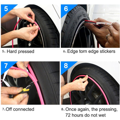 Universal Decorative Scratchproof Stickup 8M Flexible Car Wheel Hub TRIM Mouldings Decoration Strip(Purple) - In Car by buy2fix | Online Shopping UK | buy2fix