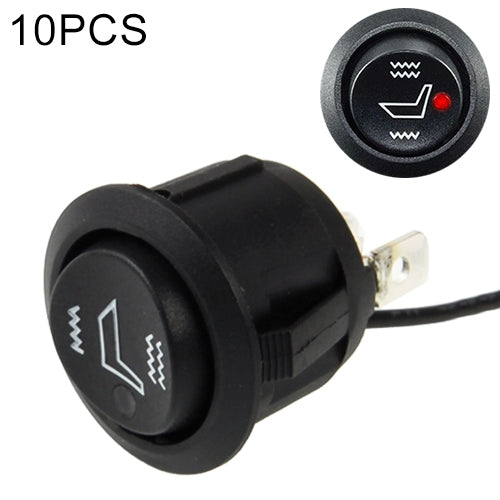 10 PCS Car Seat Cushion Heating Switch, ON-OFF-ON Switch, DC 12V/10A - In Car by buy2fix | Online Shopping UK | buy2fix