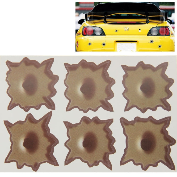 6 in 1 Anti-scratch Bullet Hole Decoration Car Sticker, Size: 4cm x 4cm - Decorative Sticker by buy2fix | Online Shopping UK | buy2fix