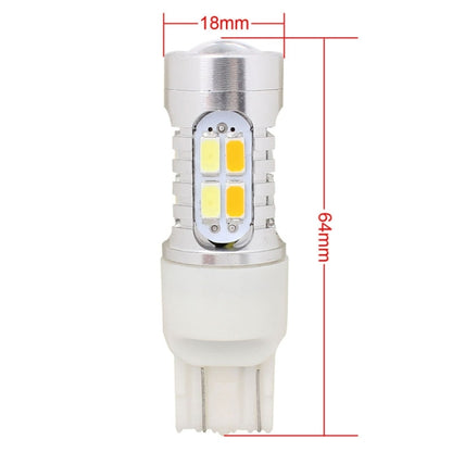 2PCS T20 10W 700LM Yellow + White Light Dual Wires 20-LED SMD 5630 Car Brake Light Lamp Bulb, Constant Current, DC 12-24V - In Car by buy2fix | Online Shopping UK | buy2fix