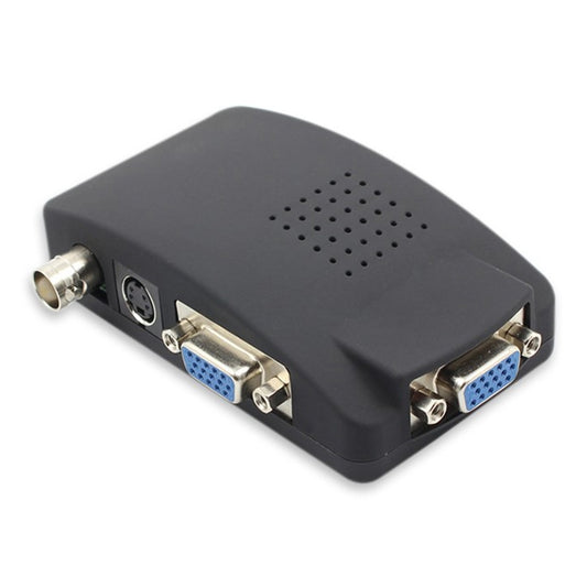 S-Video / BNC to VGA Signal Converter(Black) - Security by buy2fix | Online Shopping UK | buy2fix