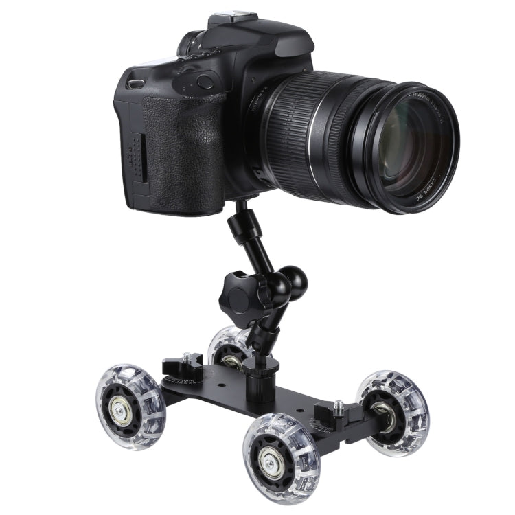 Floor Table Video Slider Track Dolly Car for DSLR Camera(Black) - Camera Accessories by buy2fix | Online Shopping UK | buy2fix