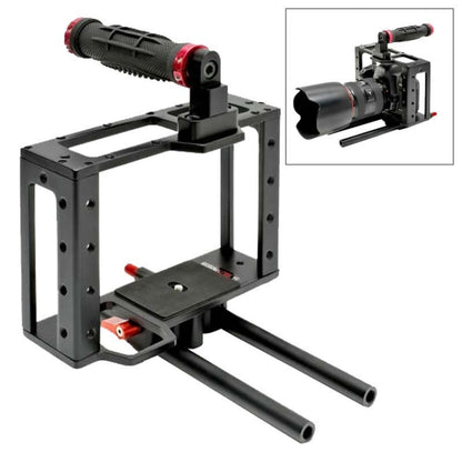 DEBO DET-08 Camera Cage Handle Kit for SLR Camera 5D2 / 5D3 (Black+Red) - Camera Cage by DEBO | Online Shopping UK | buy2fix