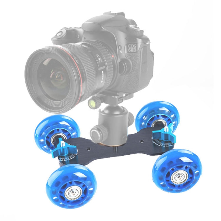 DEBO First Generation Camera Truck / Floor Table Video Slider Track Dolly Car for DSLR Camera / Camcorders(Blue) - Camera Accessories by DEBO | Online Shopping UK | buy2fix