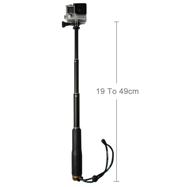 Handheld 49cm Extendable Pole Monopod with Screw for GoPro Hero11 Black / HERO10 Black / HERO9 Black /HERO8 / HERO7 /6 /5 /5 Session /4 Session /4 /3+ /3 /2 /1, Insta360 ONE R, DJI Osmo Action and Other Action Cameras(Gold) - DJI & GoPro Accessories by buy2fix | Online Shopping UK | buy2fix