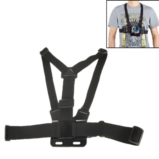Extreme Sport Front Chest Elastic Belt Shoulder Strap Mount Holder forGoPro HERO10 Black / HERO9 Black / HERO8 Black / HERO7 /6 /5 /5 Session /4 Session /4 /3+ /3 /2 /1, Insta360 ONE R, DJI Osmo Action and Other Action Cameras(Black) - DJI & GoPro Accessories by buy2fix | Online Shopping UK | buy2fix