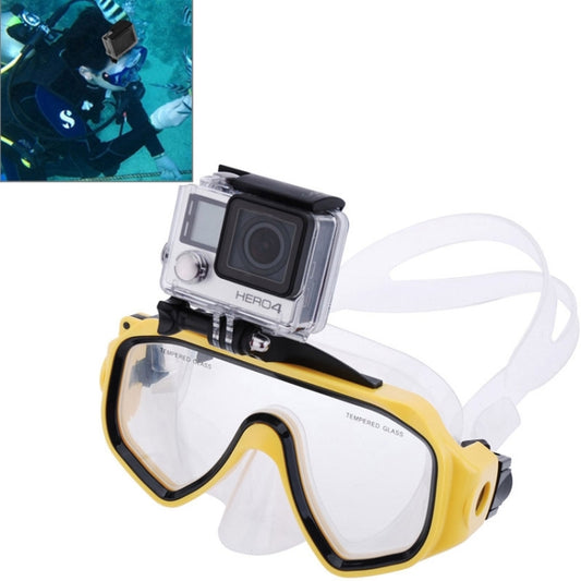 Water Sports Diving Equipment Diving Mask Swimming Glasses with Mount for GoPro Hero11 Black / HERO10 Black / HERO9 Black /HERO8 / HERO7 /6 /5 /5 Session /4 Session /4 /3+ /3 /2 /1, Insta360 ONE R, DJI Osmo Action and Other Action Cameras(Yellow) - DJI & GoPro Accessories by buy2fix | Online Shopping UK | buy2fix