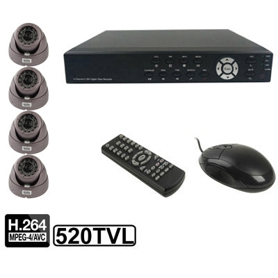 4-CH Embedded Digital Video Recorder Kit (1 / 3 Sony CCD, 520TVL, 24 x IR LED, 6mm Lens, IR Distance: 25m, H.264 (8204EV+622A) - Security by buy2fix | Online Shopping UK | buy2fix