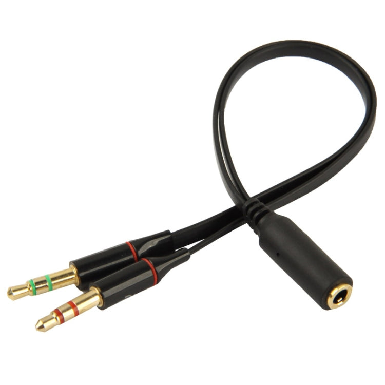 3.5mm female to 3.5mm Male Microphone Jack + 3.5mm Male Earphone Jack Adapter Cable(Black) -  by buy2fix | Online Shopping UK | buy2fix