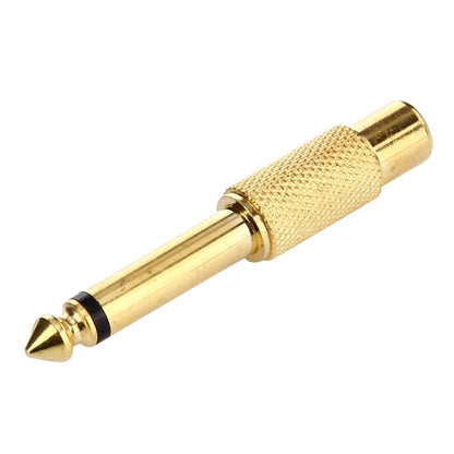 Gold Plated 6.35mm Memo Male to RCA Headphone Jack Adapter - Audio Adapter by buy2fix | Online Shopping UK | buy2fix