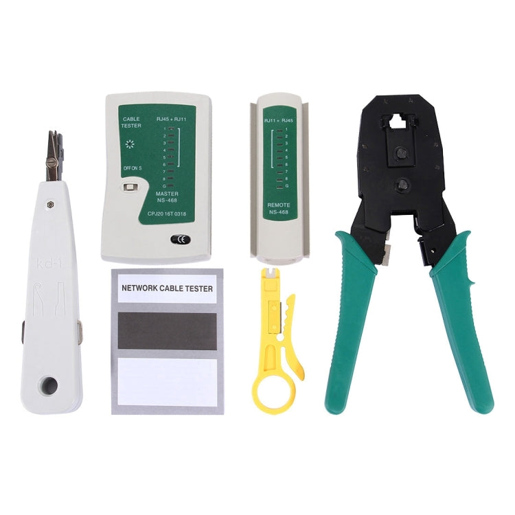 5 in 1 RJ45 Crimping Crimper Stripper Punch Down RJ11 Cat5 Cat6 Wire Line Detector Ethernet Network Cable Tester Tools Kits -  by buy2fix | Online Shopping UK | buy2fix