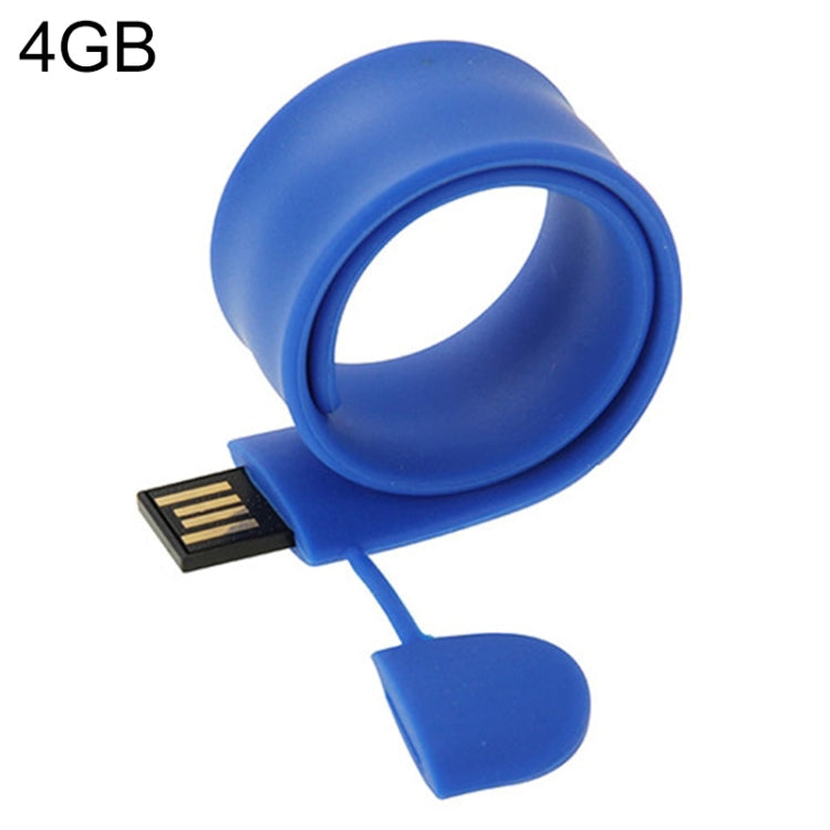 Silicone Bracelet USB Flash Disk with 4GB Memory(Dark Blue) - USB Flash Drives by buy2fix | Online Shopping UK | buy2fix