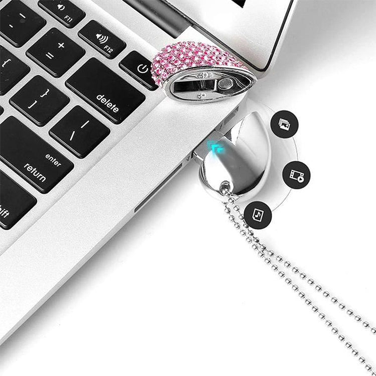 Heart Shaped Diamond Jewelry USB Flash Disk, Special for Valentines Day Gifts (8GB) -  by buy2fix | Online Shopping UK | buy2fix