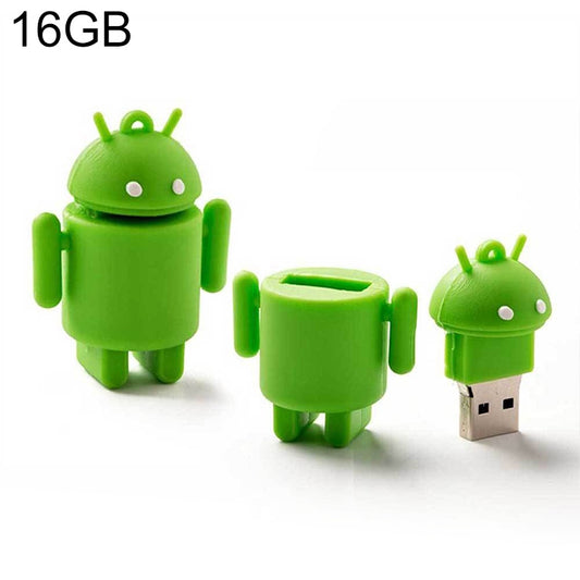 16GB Android Robot Style USB Flash Disk (Green) - USB Flash Drives by buy2fix | Online Shopping UK | buy2fix