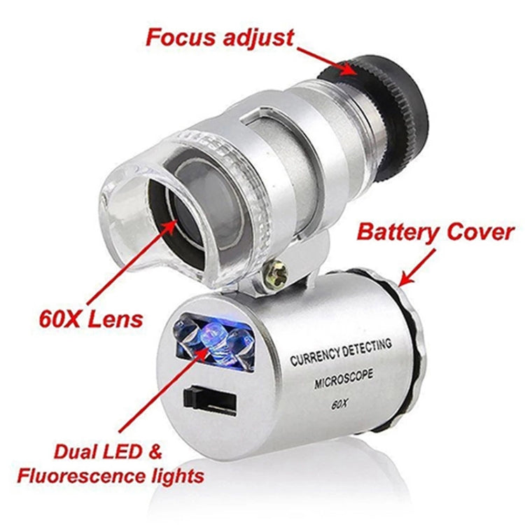 60X Zoom Digital Mobile Phone Microscope Magnifier with LED Light & Clip for Galaxy Note III / N9000 / i9500 / iPhone 5 & 5S & 5C - Telescope & Microscope by buy2fix | Online Shopping UK | buy2fix