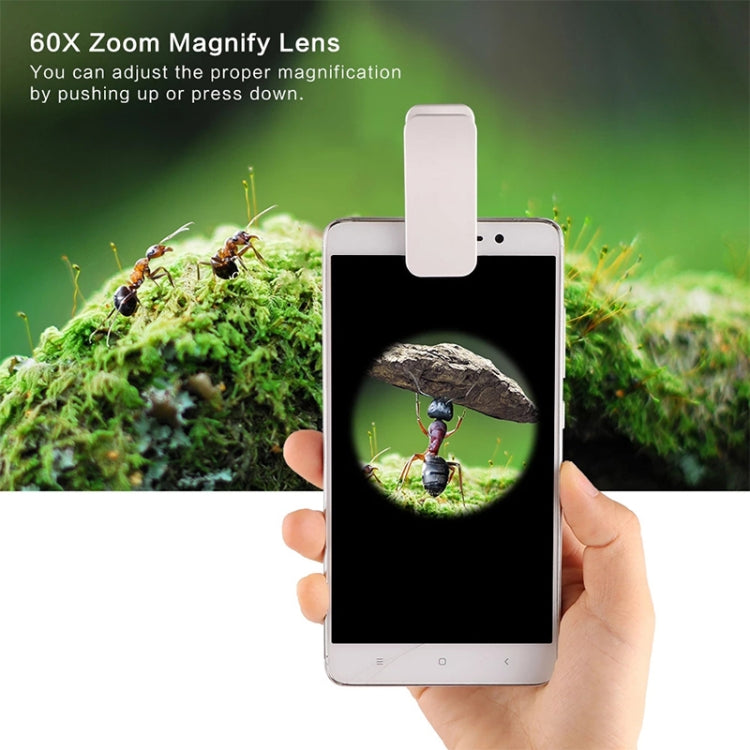 60X Zoom Digital Mobile Phone Microscope Magnifier with LED Light & Clip for Galaxy Note III / N9000 / i9500 / iPhone 5 & 5S & 5C - Telescope & Microscope by buy2fix | Online Shopping UK | buy2fix