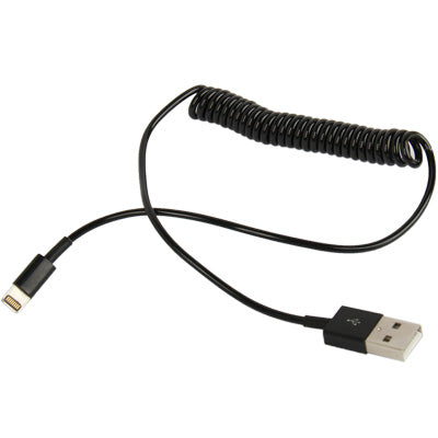 USB Sync Data / Charging Coiled Cable for iPhone, iPad(Black) - Apple Accessories by buy2fix | Online Shopping UK | buy2fix