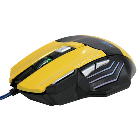 7 Buttons with Scroll Wheel 5000 DPI LED Wired Optical Gaming Mouse for Computer PC Laptop(Yellow) - Wired Mice by buy2fix | Online Shopping UK | buy2fix