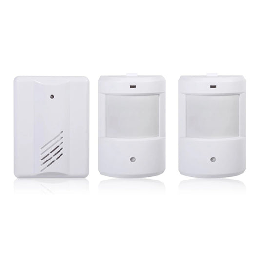 1 to 2 PIR Infrared Sensors Wireless Doorbell Alarm Detector for Home / Office - Security by buy2fix | Online Shopping UK | buy2fix