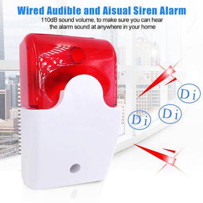 Mini Wired Red Strobe Siren for Burglar Security Alarm(White) - Security by buy2fix | Online Shopping UK | buy2fix