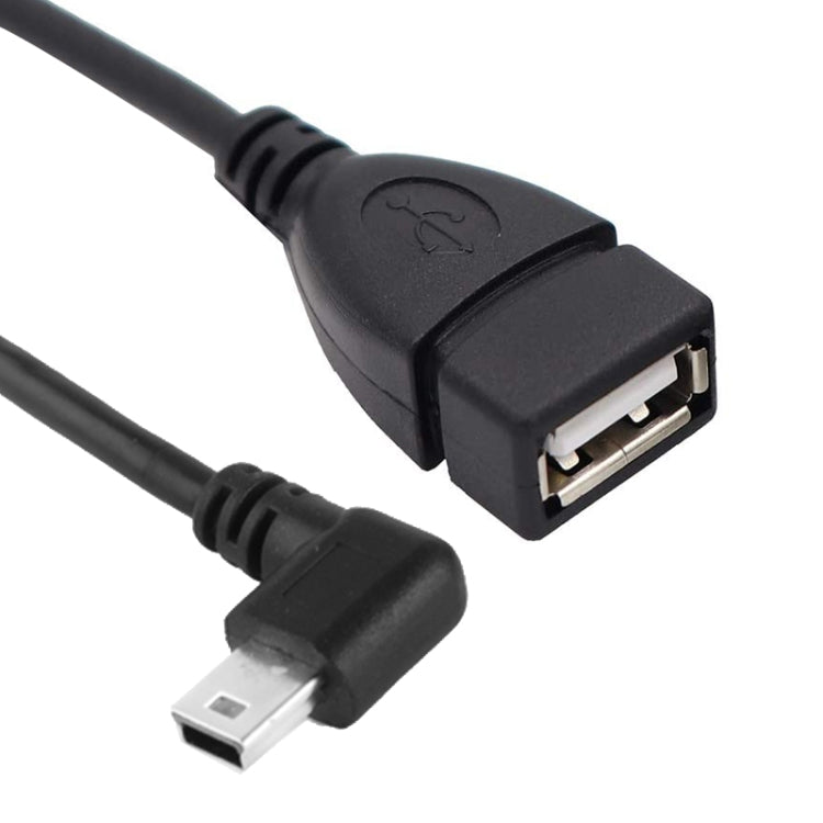 90 Degree Mini USB Male to USB 2.0 AF Adapter Cable with OTG Function, Length: 25cm - USB Cable by buy2fix | Online Shopping UK | buy2fix