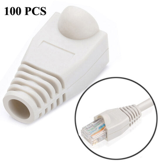 Network Cable Boots Cap Cover for RJ45, White (100 pcs in one packaging , the price is for 100 pcs)(White) - Computer & Networking by buy2fix | Online Shopping UK | buy2fix