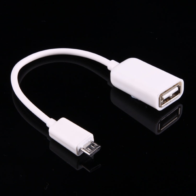 High Quality USB 2.0 AF to Micro USB 5 Pin Male Adapter Cable with OTG Function, Length: 15cm(White) - Mobile Accessories by buy2fix | Online Shopping UK | buy2fix