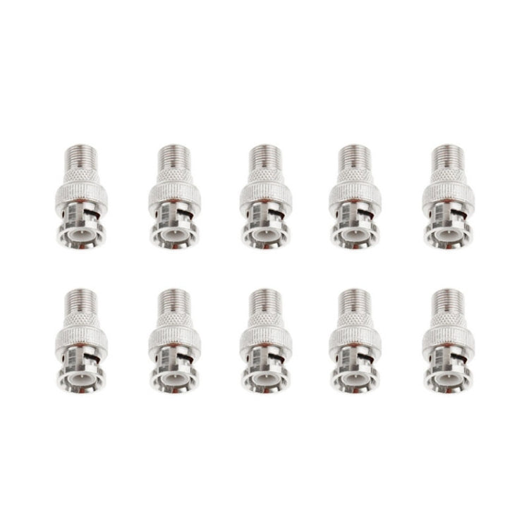 10 PCS BNC Plug to F Jack Connector, Comes in Durable Construction - Security by buy2fix | Online Shopping UK | buy2fix