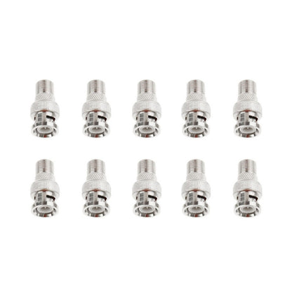 10 PCS BNC Plug to F Jack Connector, Comes in Durable Construction - Security by buy2fix | Online Shopping UK | buy2fix