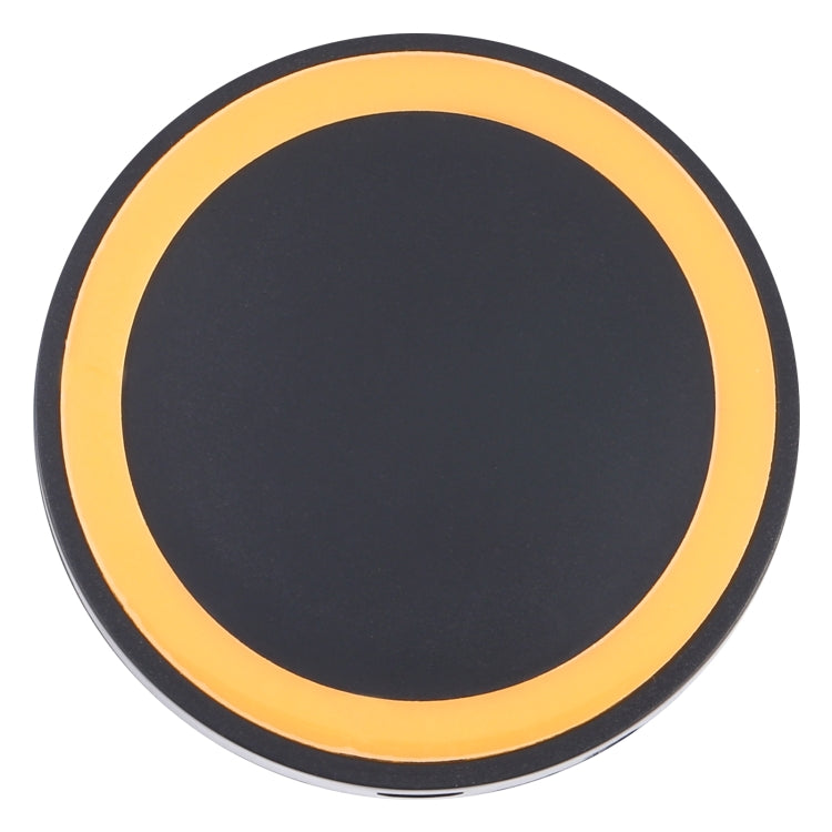 Universal QI Standard Round Wireless Charging Pad (Black + Orange) - Wireless Charger by buy2fix | Online Shopping UK | buy2fix