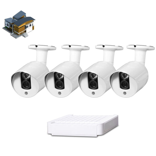 N4B3-Mini/L 4Ch 720P P2P ONVIF 1.0 Mega Pixel IP Camera NVR Kit, Support Night Vision / Motion Detection, IR Distance: 20m - Security by buy2fix | Online Shopping UK | buy2fix