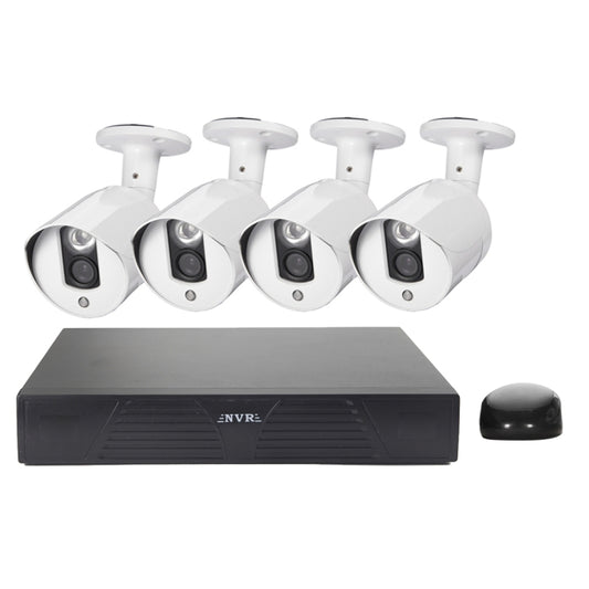 N4B3M 4Ch 720P P2P ONVIF 1.0 Mega Pixel IP Camera NVR Kit, Support Night Vision / Motion Detection, IR Distance: 20m - Security by buy2fix | Online Shopping UK | buy2fix