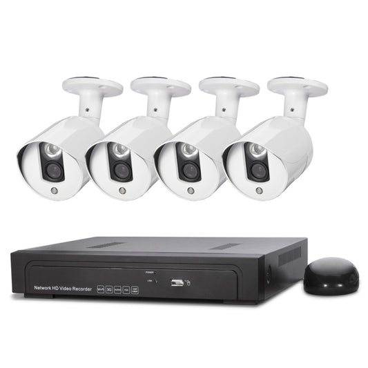 N4B3Poe 4Ch 720P P2P ONVIF 1.0 Mega Pixel IP Camera NVR Kit, Support Night Vision / Motion Detection, IR Distance: 20m - Security by buy2fix | Online Shopping UK | buy2fix