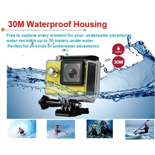 H9 4K Ultra HD1080P 12MP 2 inch LCD Screen WiFi Sports Camera, 170 Degrees Wide Angle Lens, 30m Waterproof(Black) - DJI & GoPro Accessories by buy2fix | Online Shopping UK | buy2fix
