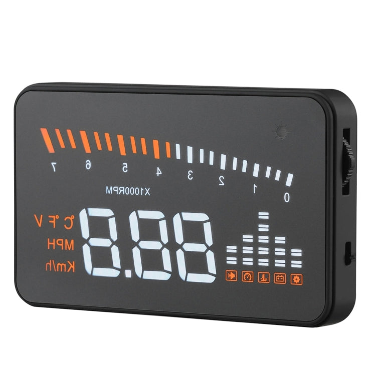 X5 HUD 3 inch Universal Multi Car Head Up Display with OBDII EOBD System, Light Sensors, Rotation Speed, Rotation Speed Unit, Unit Mark, Voltage, Water Temperature, Alarm mark(Black) - Head Up Display System by buy2fix | Online Shopping UK | buy2fix